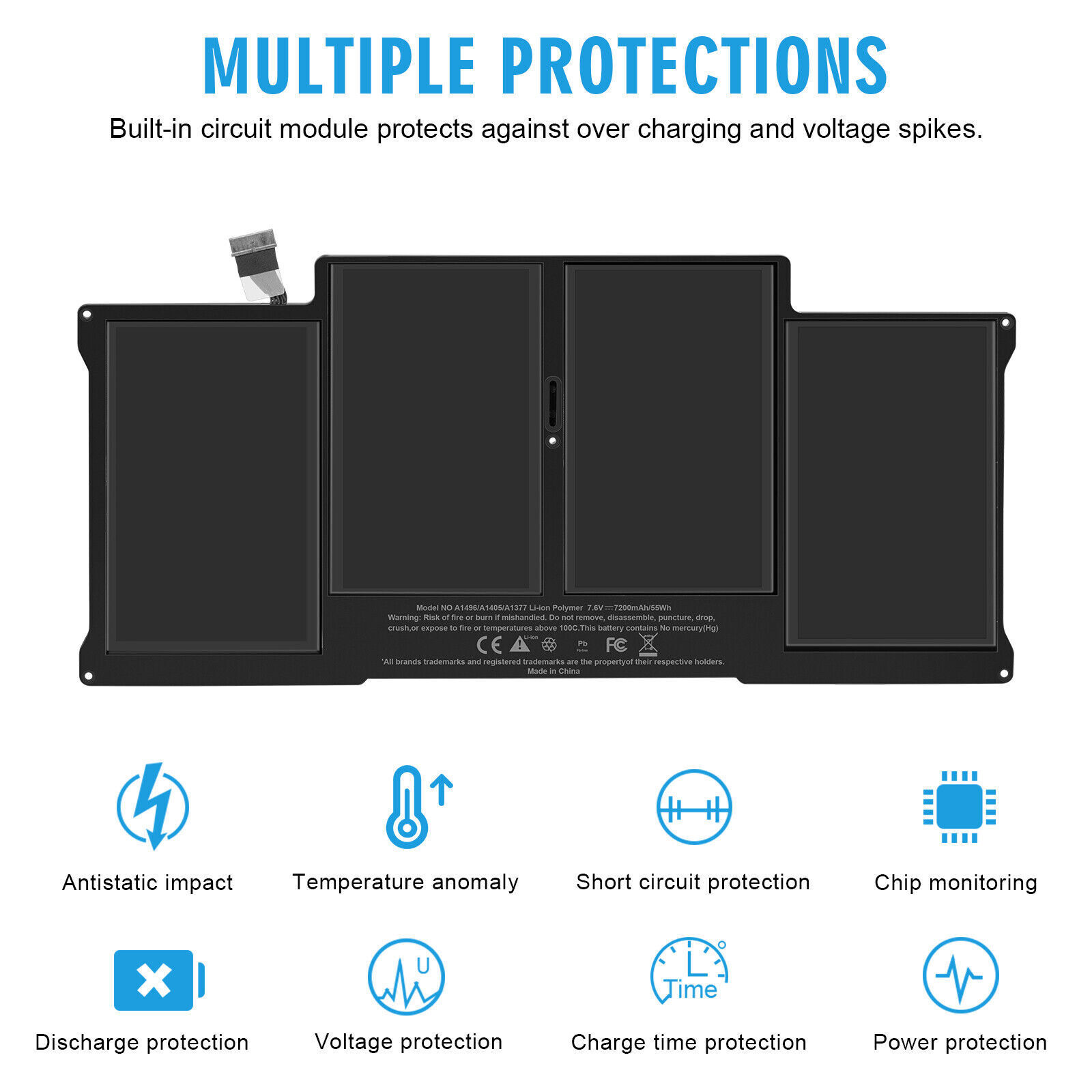 Lot 50x A1496 A1466 Battery For MacBook Air 13' A1369 A1405 A1377 2013 2014 2015