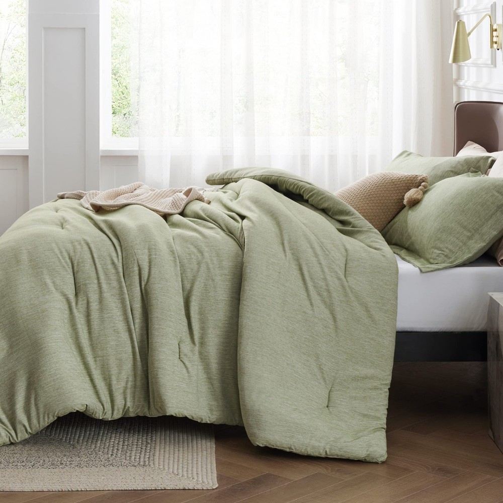 Bedsure Oversized Queen Comforter Set - Queen, 09 - Olive Green