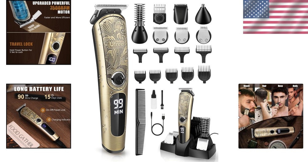 Electric Razor & Hair Clippers Combo