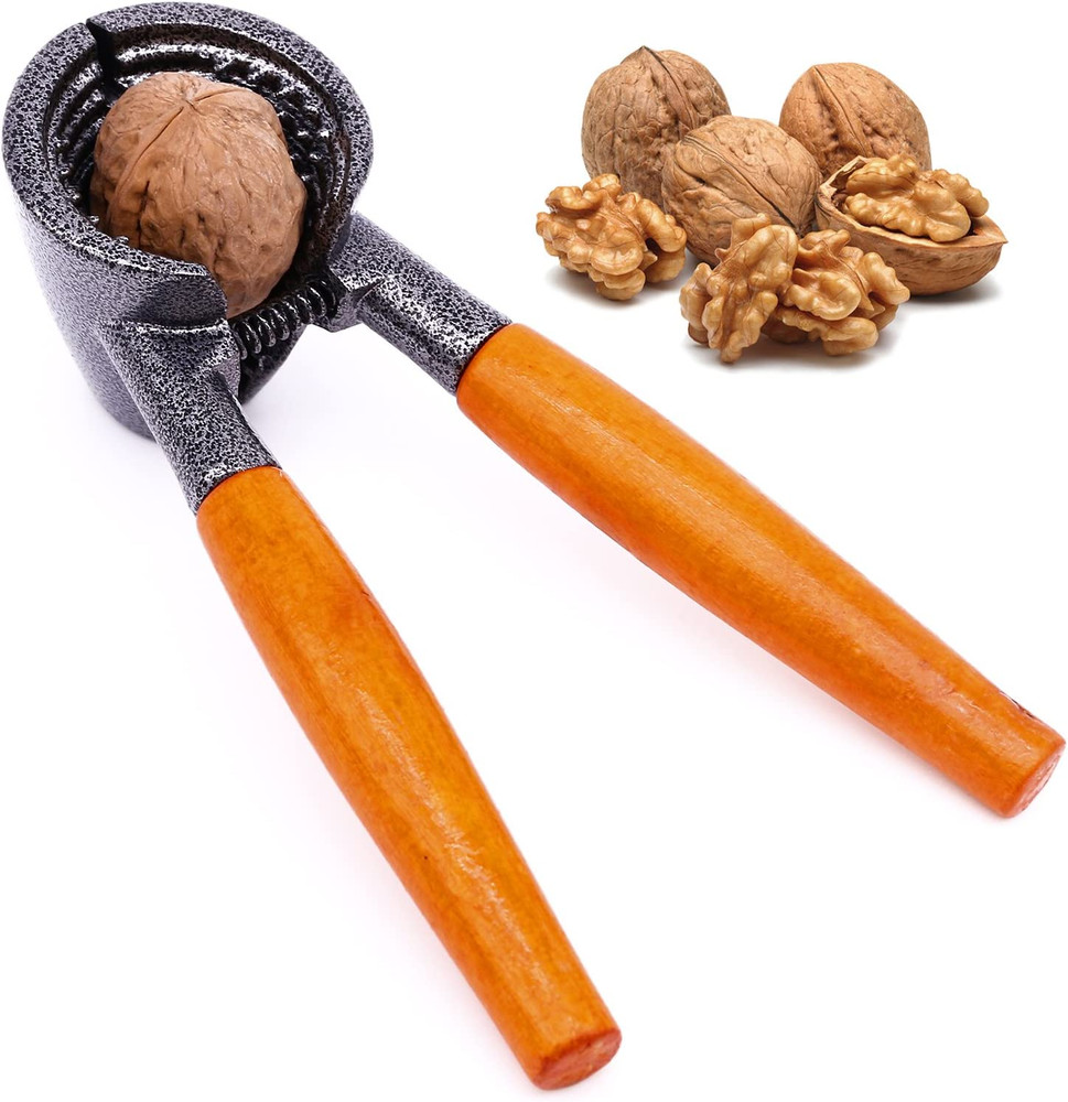 Heavy Duty Nutcracker Tool with Wood Handle for Pecan and Walnut, 1 Pack