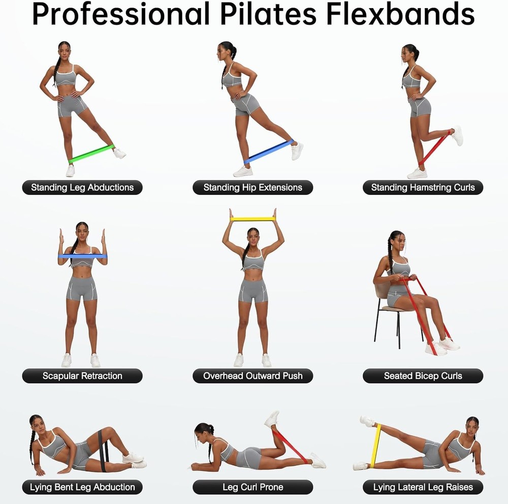 Resistance Bands for Working Out, 5-Pack Elastic Exercise Bands for Strength ...