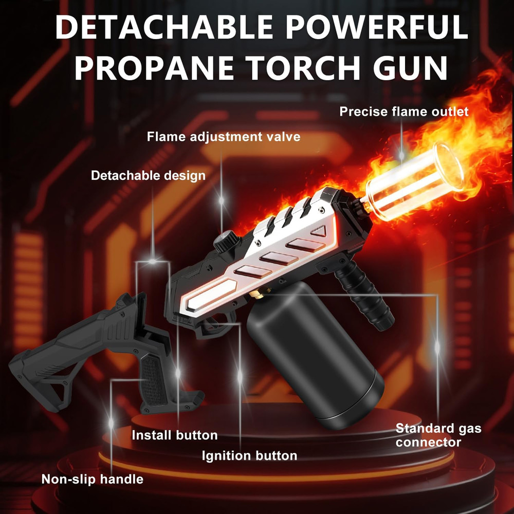 Powerful Propane Torch with Detachable Design, Adjustable Flame Kitchen Blow Tor