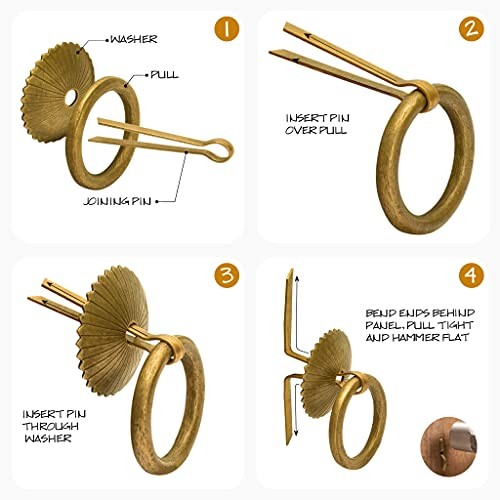 “Ring” Brass Pulls - Set of 2, 2.4" Medium