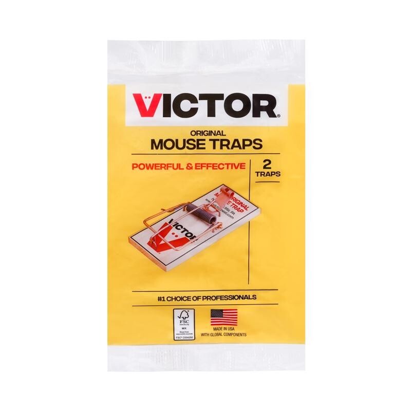 Victor Original Mouse Snap Trap Powerful & Effective Disposable 2 Traps M150