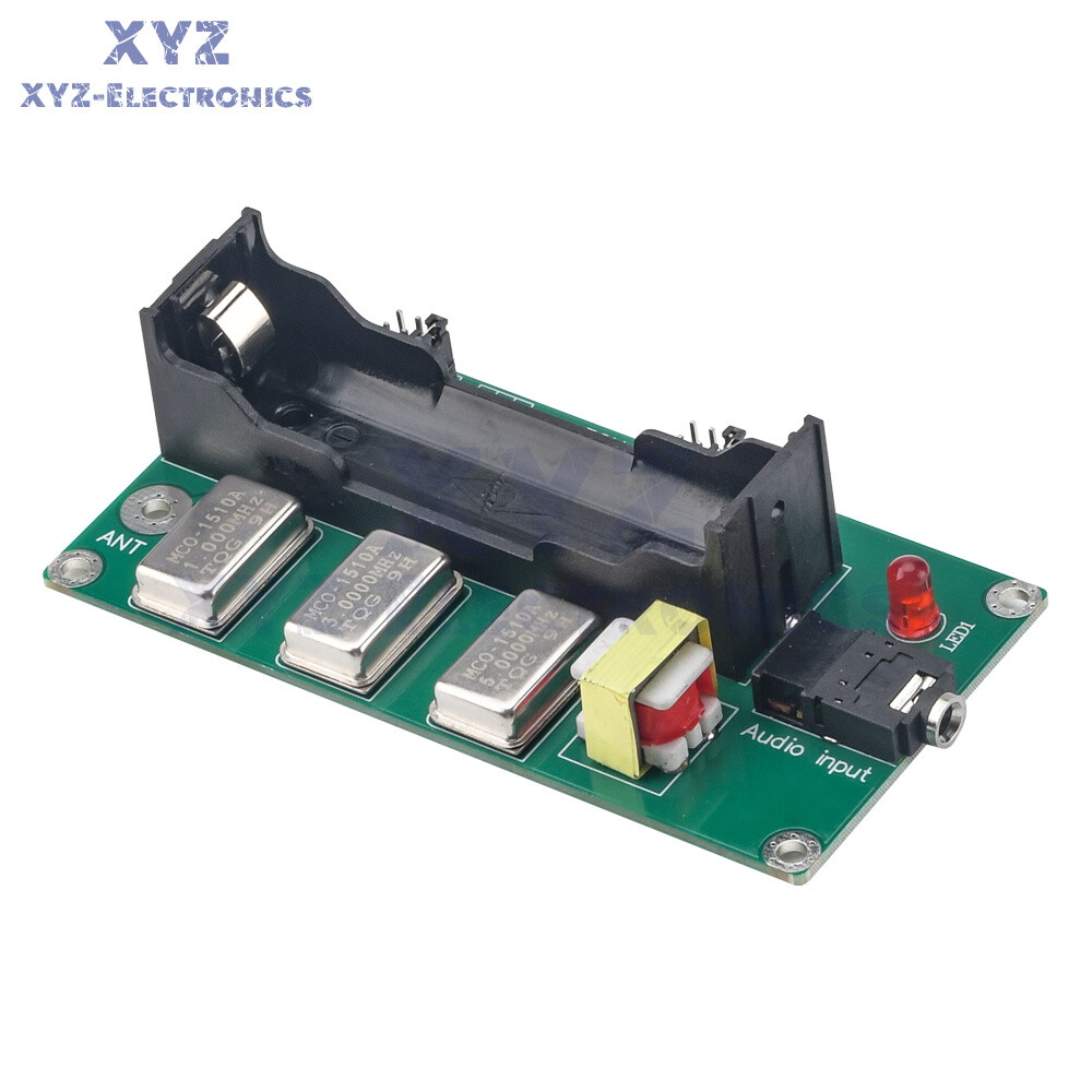 3-Channel AM Transmitter 1MHz 3MHz 5MHz Finished Board w/ Antenna & Audio Cable