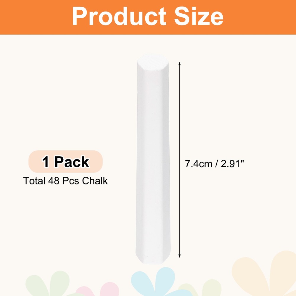 48 PCS Chalkboard Chalk, Dustless Chalk Small Bulk, White