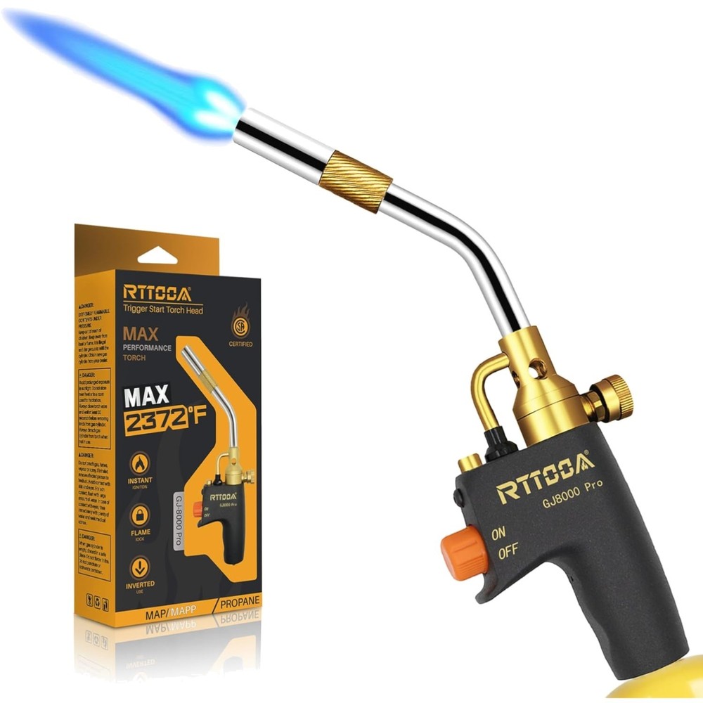 GJ-8000 Pro High Intensity Propane Torch Head - Trigger Start & Adjustable Flame