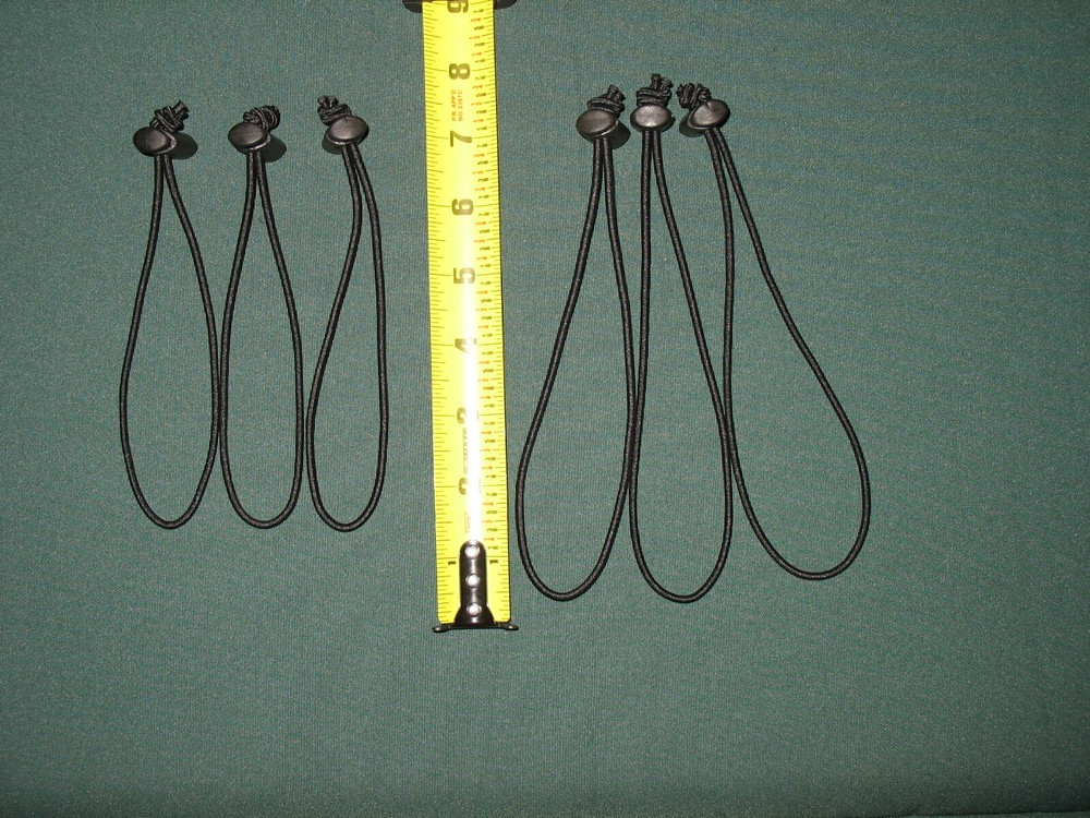 Adjustable Bungee Loop - Cord Lock, Bundlers/Straps 6 pk - 6" & 7.5" Loop (3 ea)