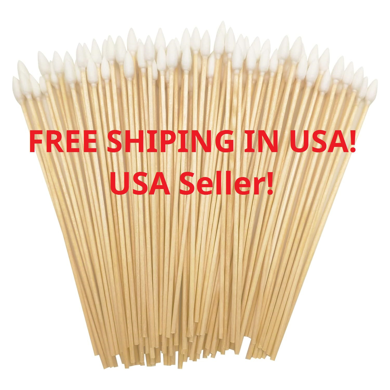 Cotton Swabs Swab POINTED TIP Q-tip 500 Pieces 6" Wood Handle Makeup Pets Ears