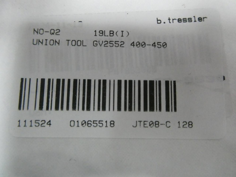 Union Tool GV2552 400-450 Linear Guide