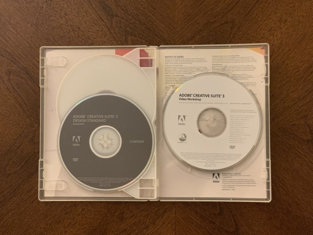 ADOBE CREATIVE SUITE 3 Design Standard, for Windows, 3 DVDs, NO SUBSCRIPTION!