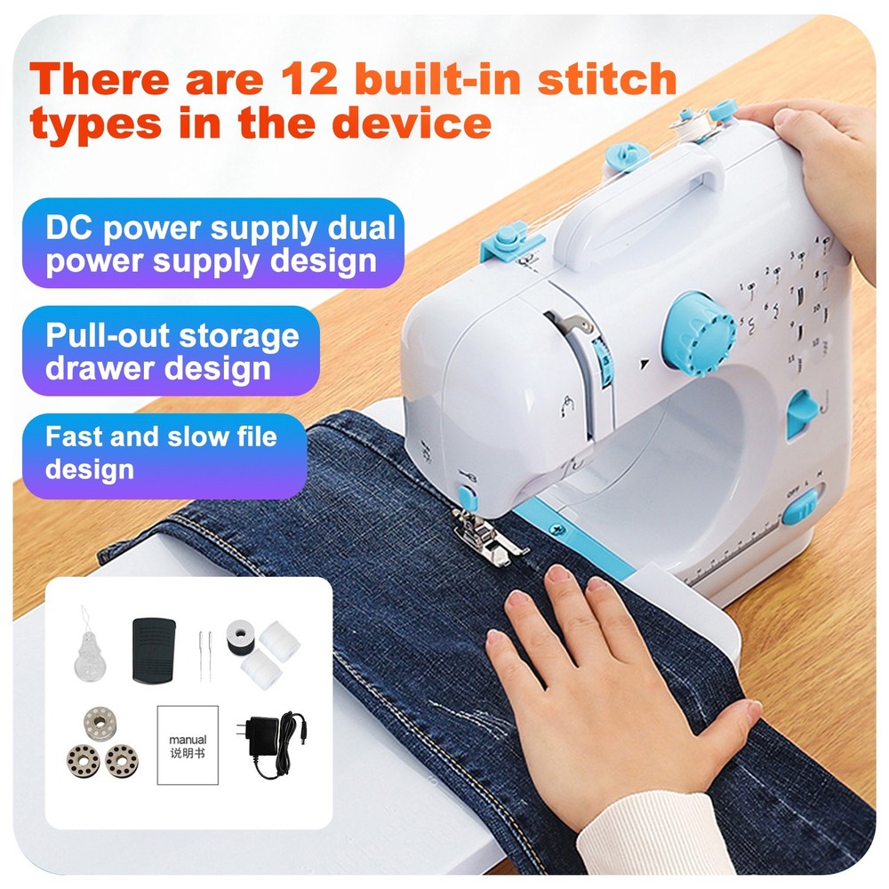 Portable Sewing Machine for Beginners with Full Kit & Extension Table