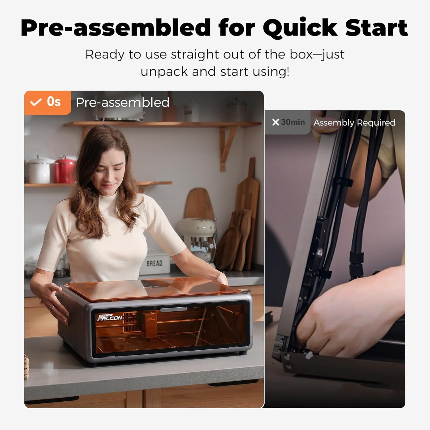 Creality Falcon A1 10W Laser Engraver Full Enclosed 600mm/s Speed for Wood Metal