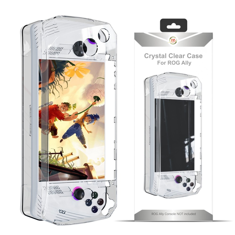 For ROG Ally Handheld Game Console Crystal Clear Case Protective Shell w/ Stand