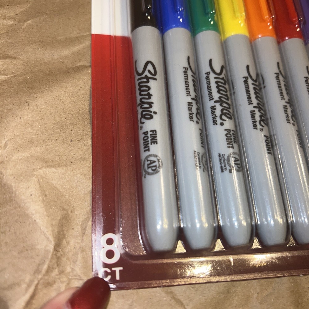 BN Sealed Sharpie Permanent Markers, Fine Point / 8 Ct - Pack, Assorted Colors