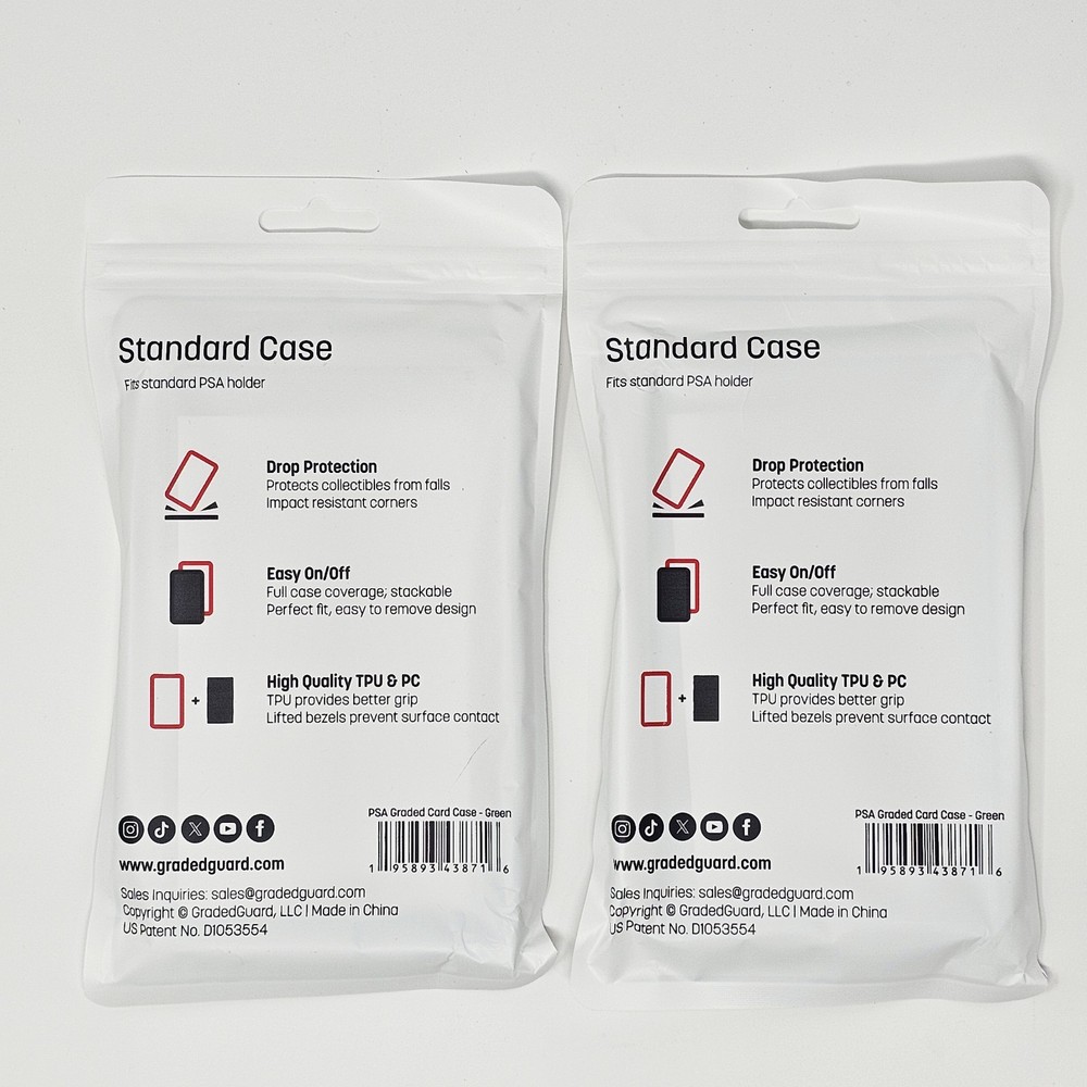 (2) Green GradedGuard PSA Graded Card Case Guard Protector Stackable