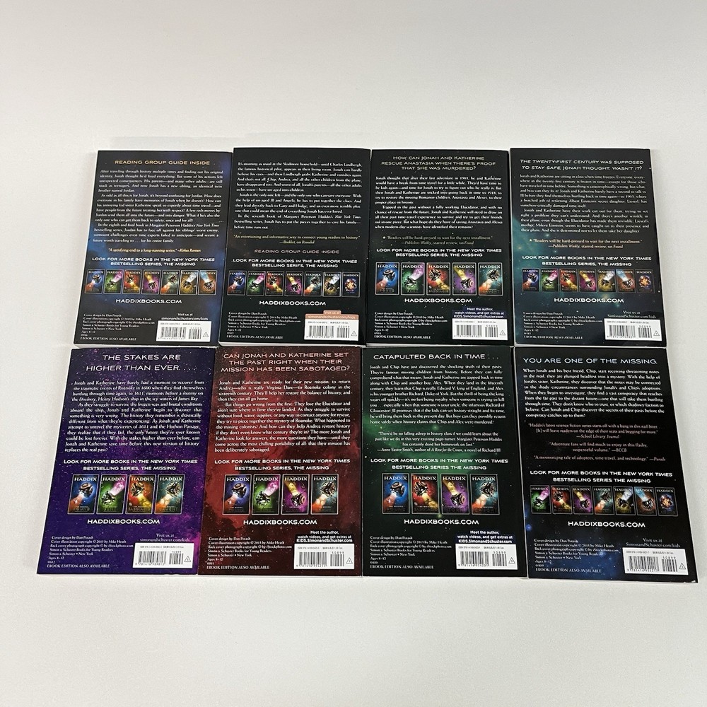 8 Books Complete Missing Collection-Boxed Set-Found Sent Sabotaged Torn HADDIX