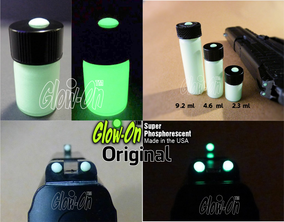 Glow-On Glow Night Sights Kit, Paint & Film 2.3ml paint +7 x 3.3cm Glow Film