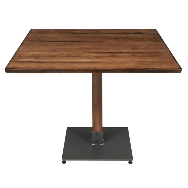 36'' Square Solid Wood Live Edge Restaurant Table Top in Walnut Wood Finish