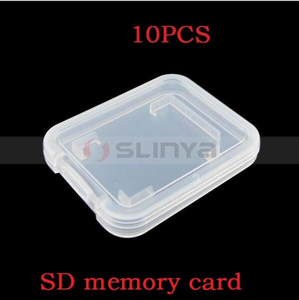 10PCS Transparent Standard SD SDHC Memory Card Case Holder Storage Box Plastic