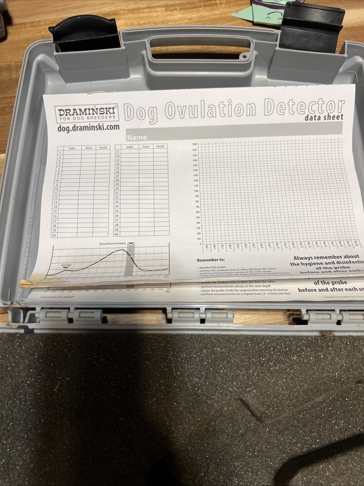 Draminski Dog Ovulation Detector ED21179 W/ Case, Manual, Data Sheet