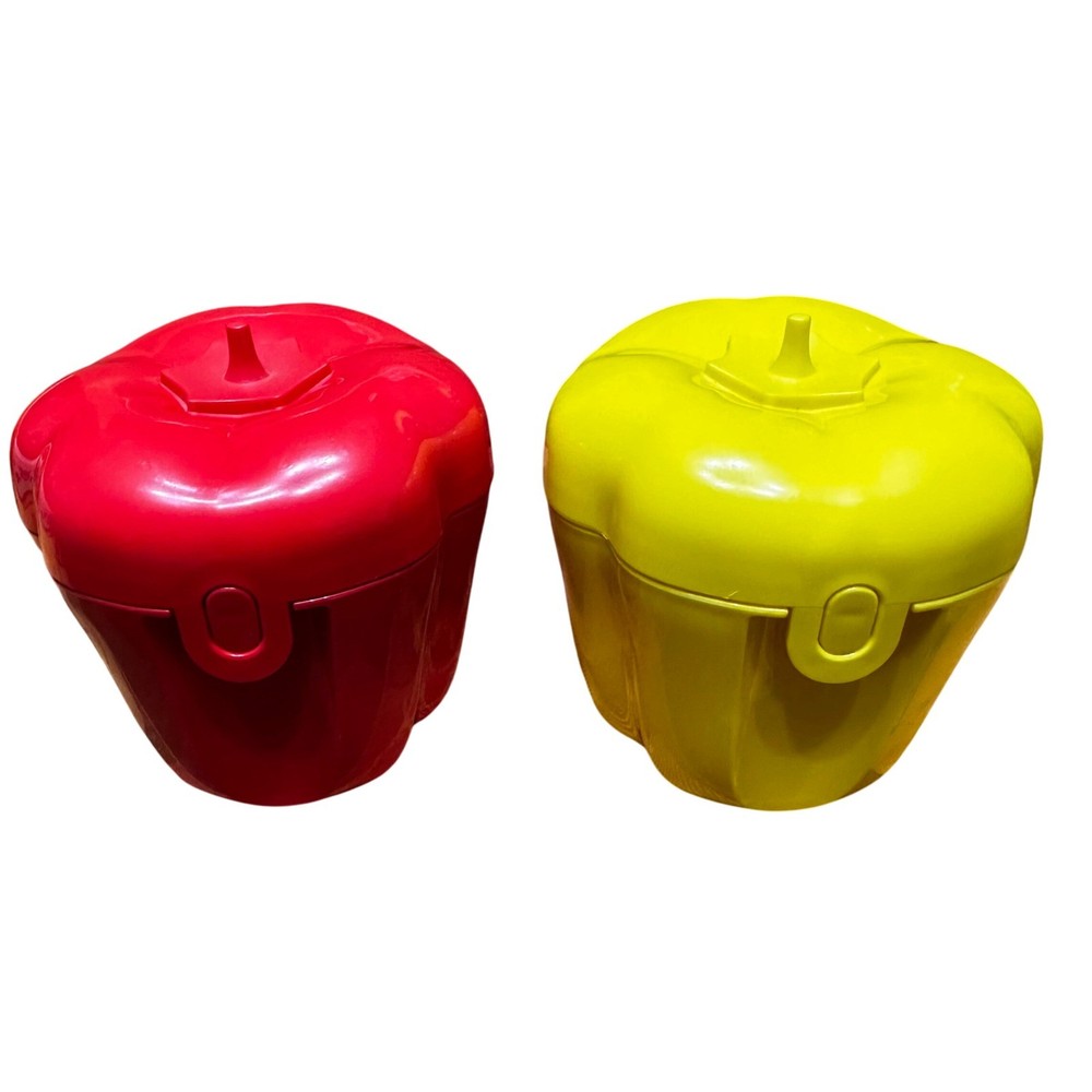 Tupperware Bell Pepper keeper Red & Yellow