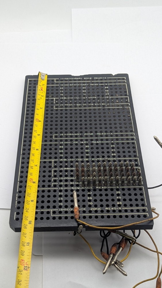 Vintage IBM 601059 MACHINE Plugboard Control Panel FOR DISPLAY