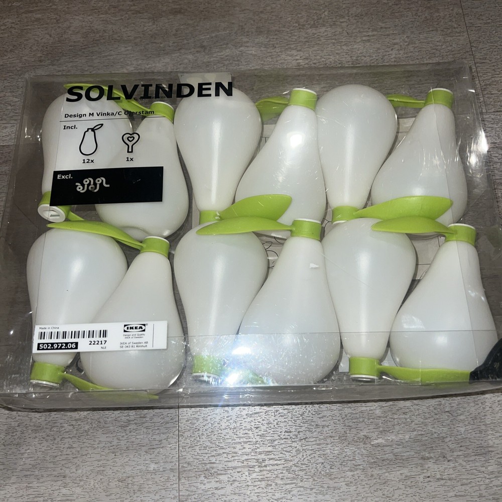 IKEA SOLVINDEN Pear Shape 12 String Light Covers No Lights Rare Summer Fruit Fun