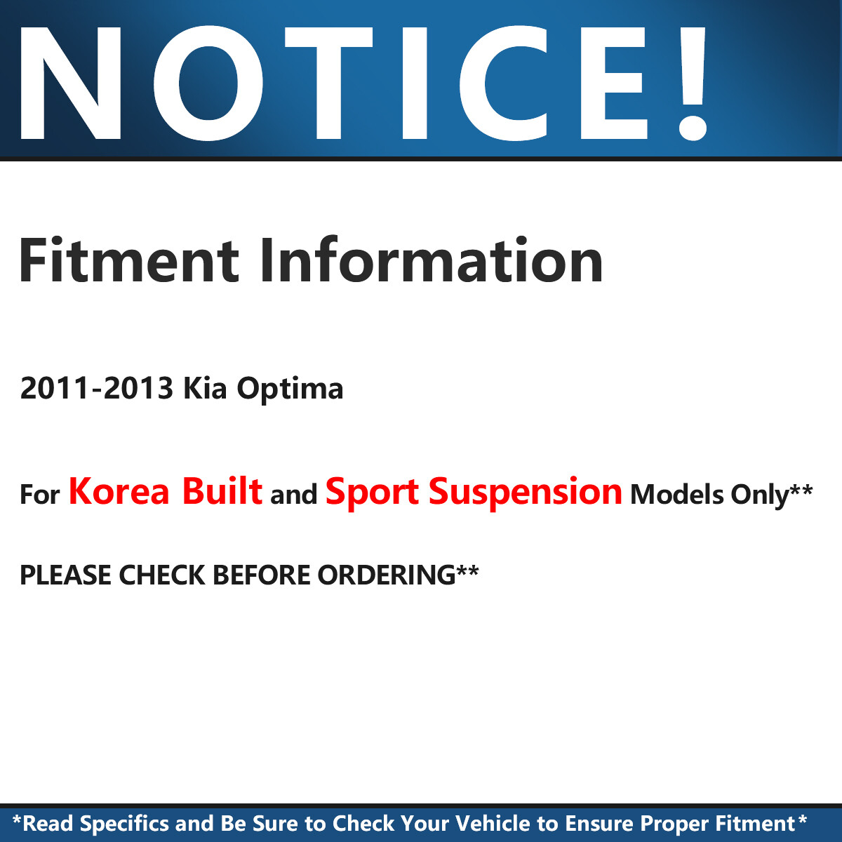 4pc Korea Built Front Struts + Rear Shocks Kit for 2011 2012 2013 Kia Optima