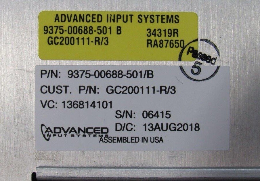 GE PN: 5762143 VIVID E95/90 Upper Control/Touchscreen Replacement Panel