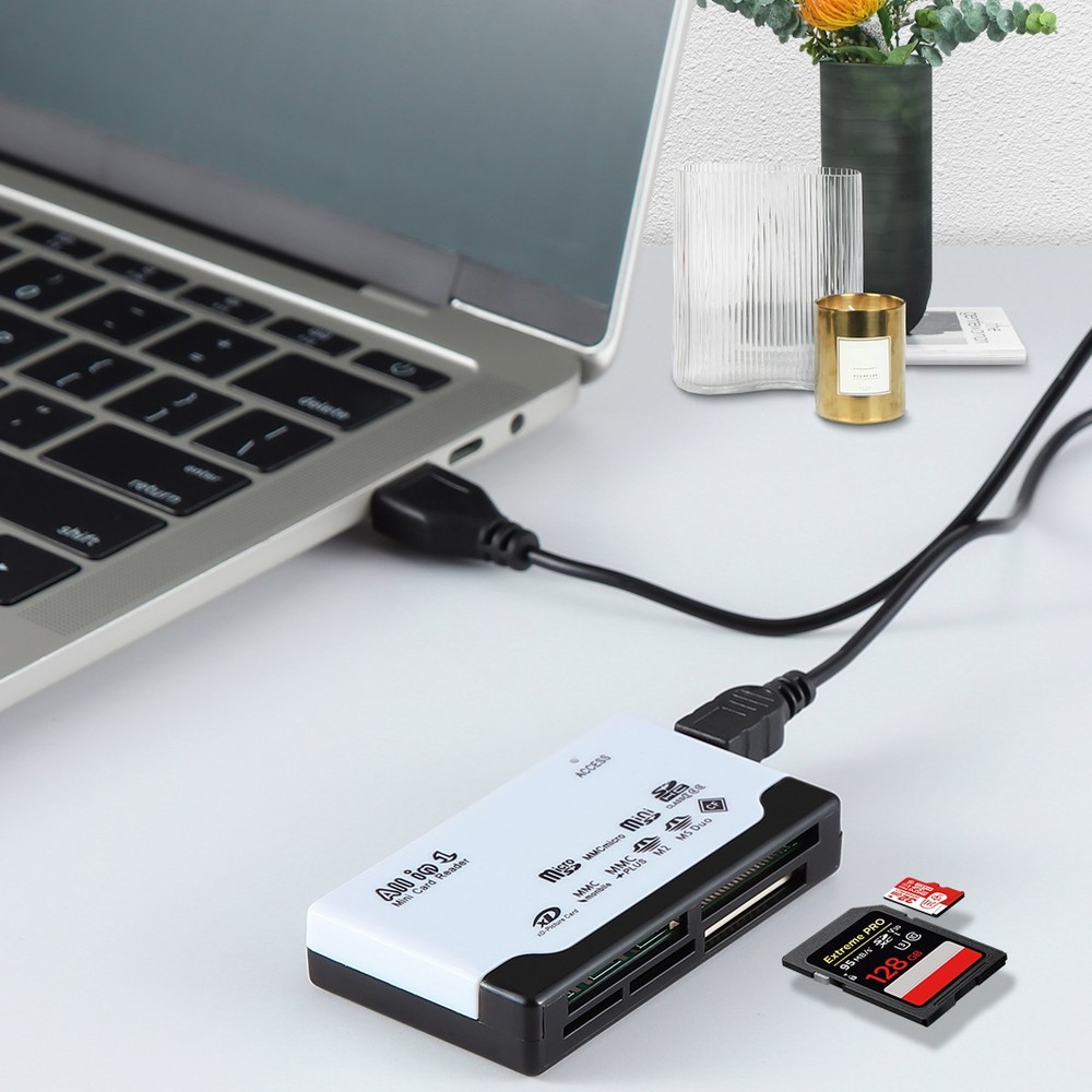 6-IN-1 USB 2.0 High-Speed Memory Card Reader Adapter for Micro SD SDXC CF SDHC