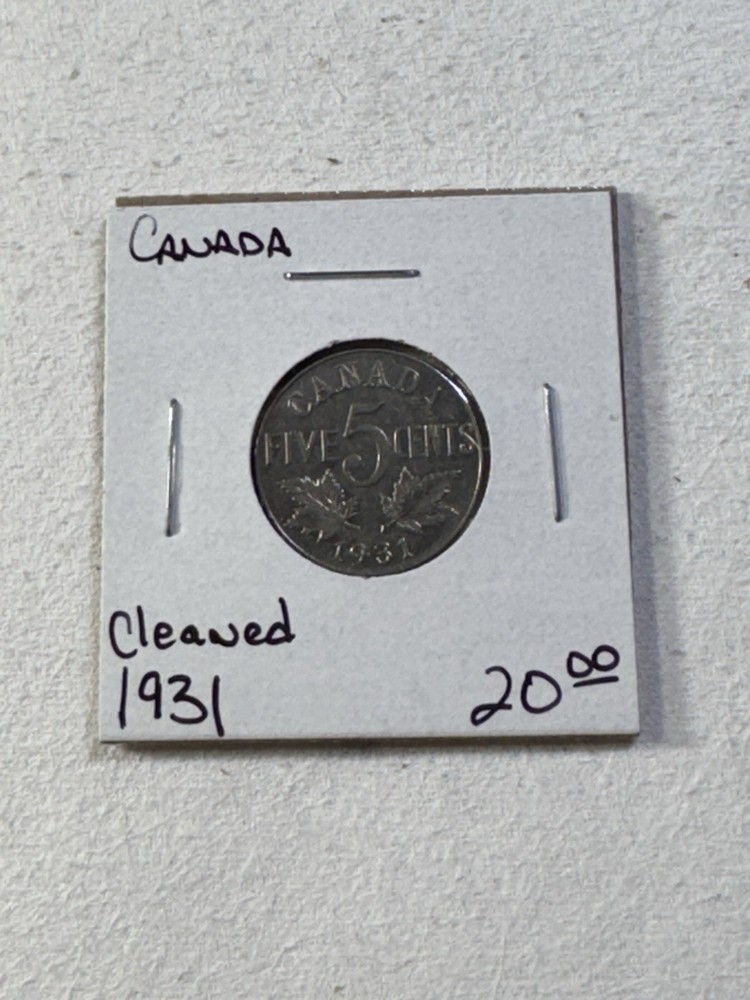 1931 Canada 5 Cents Cleaned