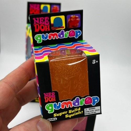 Nee Doh Gumdrop Super Solid Squish Needoh Gum Drop Orange RARE