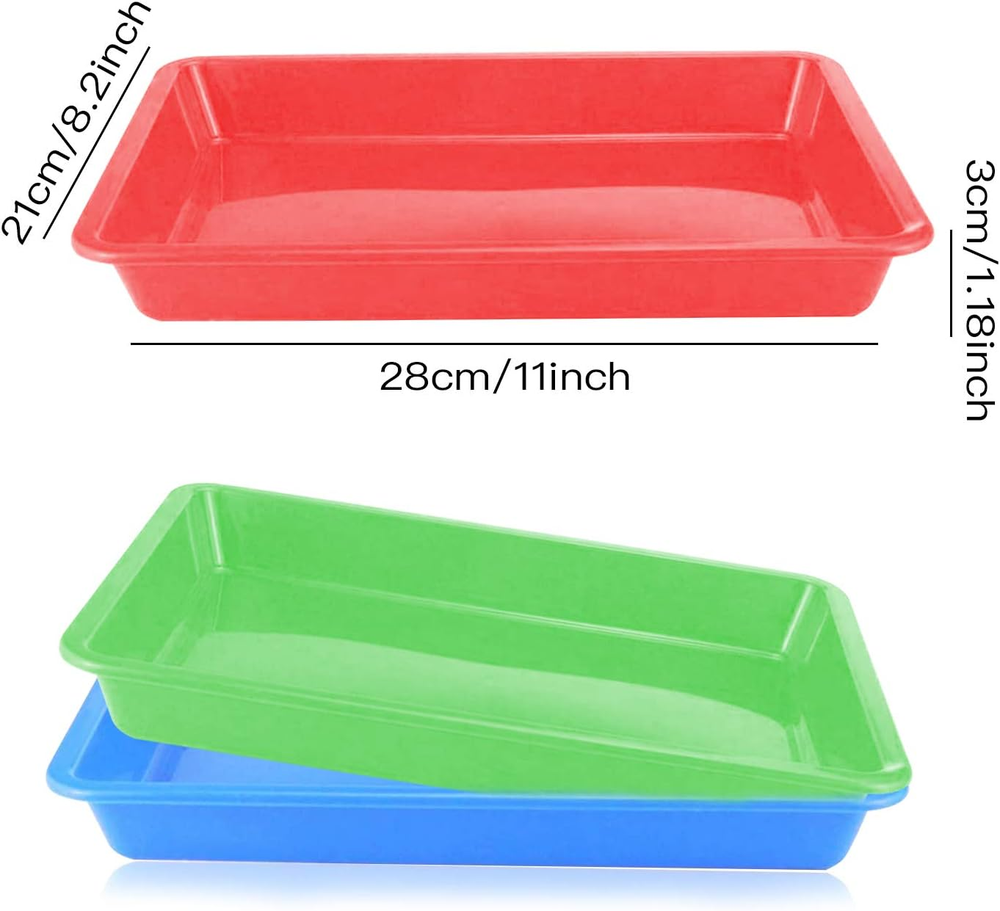 Plastic Art Trays Art and Craft Tray Plastic Tray,5 Pieces Stackable Activity Tr