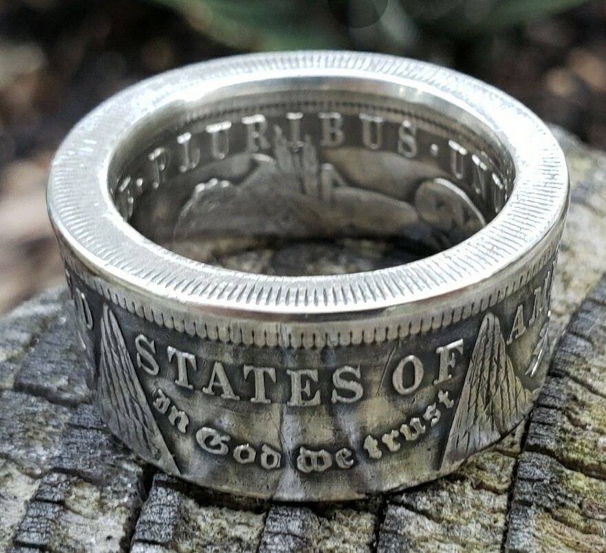 Real Silver Dollar Coin Ring size 13 1/2