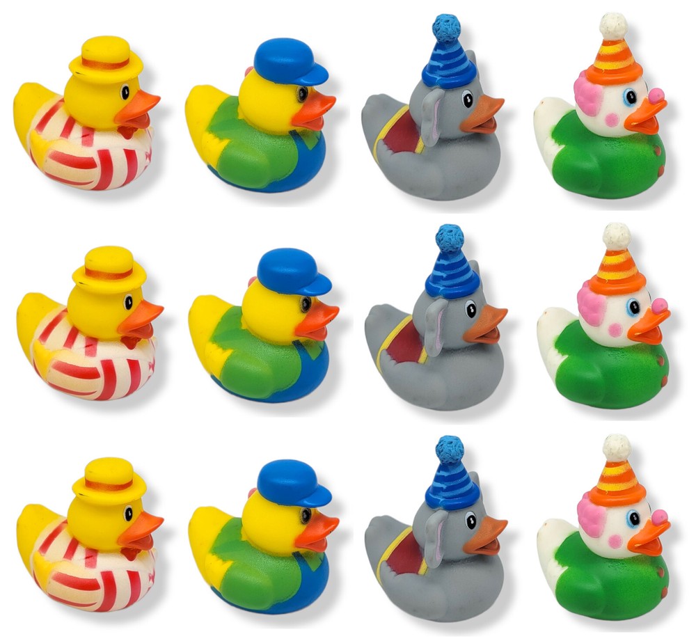 Cool Carnival Rubber Ducks (2") (12 Pack) Circus Clown, Elephant...