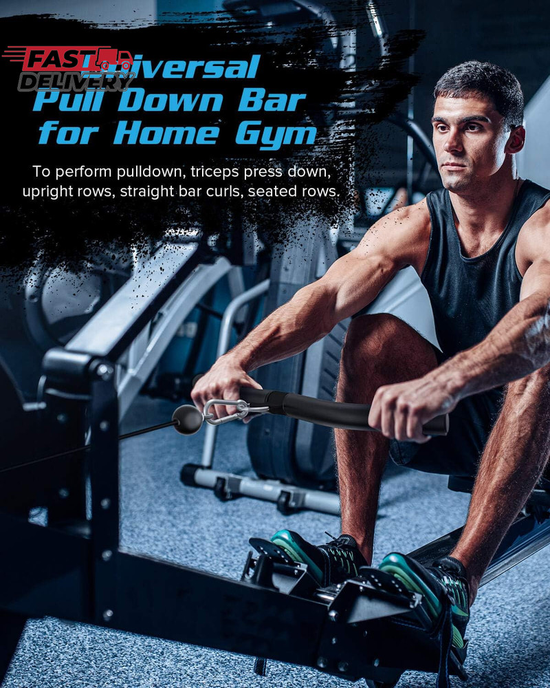 Upgraded LAT Pulldown Bars, 19" LAT Pull down Bar Attachments for Home Gym, Curl