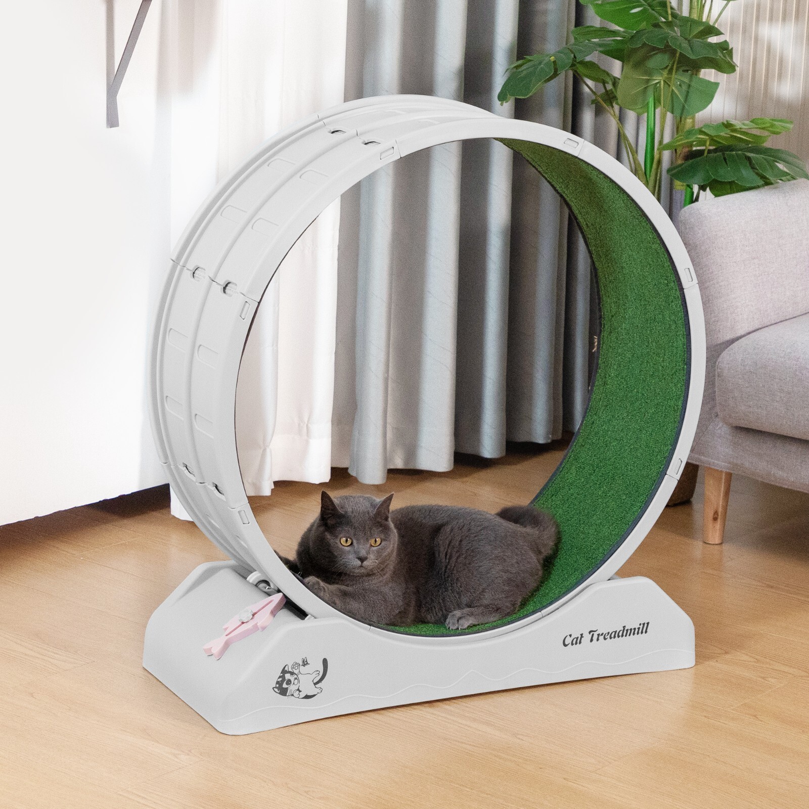 COZIWOW 31.5" Cat Treadmill Exercise Running Wheel Nonslip Carpet Teaser Indoor