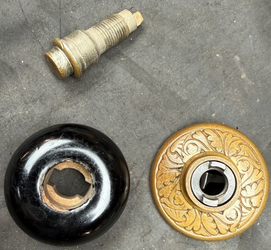 Push Button Door Knobs - Brass And Porcelain Designed By Augustus Prouty 1880