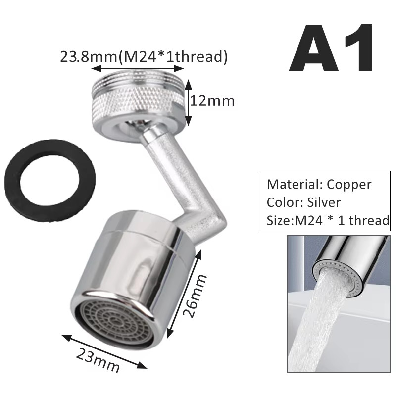 Universal Kitchen Coper 720° Rotatable Splash Filter Faucet Sprayer Head Flexibl