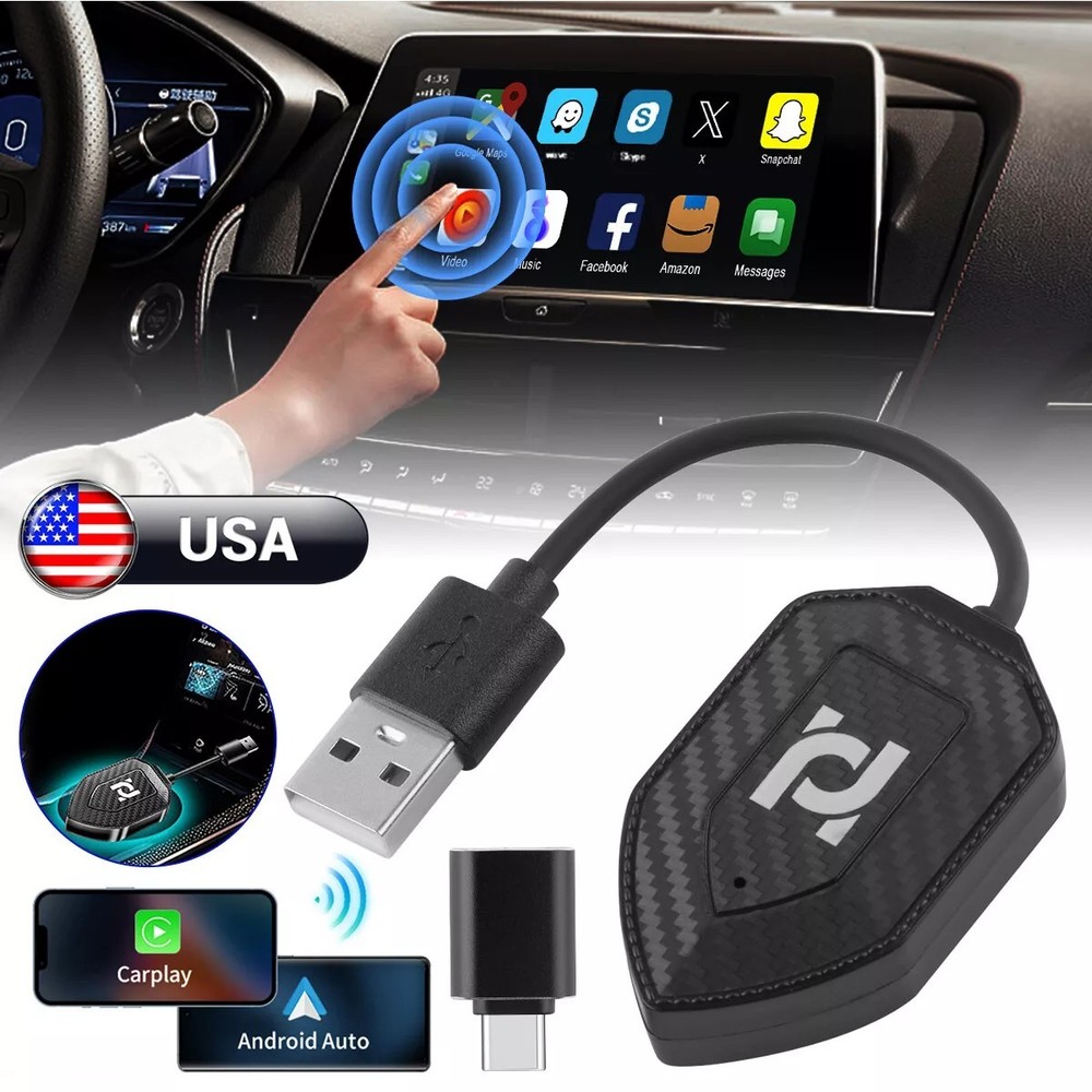 AI BOX CarPlay & Android Auto Wireless Adapter USB Plug and Play, Wireless Link