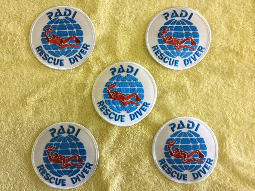 PADI RESCUE DIVER SCUBA PATCH - 5 TOTAL - AS PICTURED