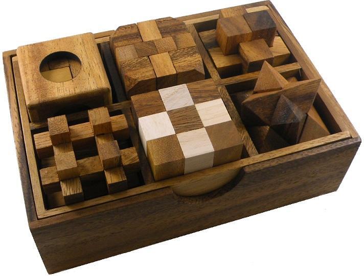 6 Wooden Puzzles Gift Set