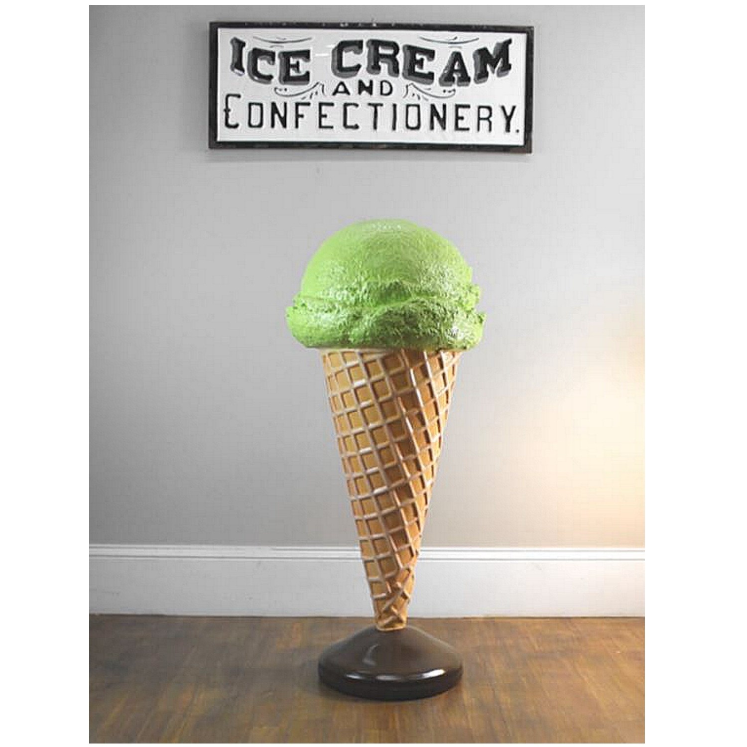 Lime Sherbet Ice Cream Cone Shop Display 3 Ft Standing Sign