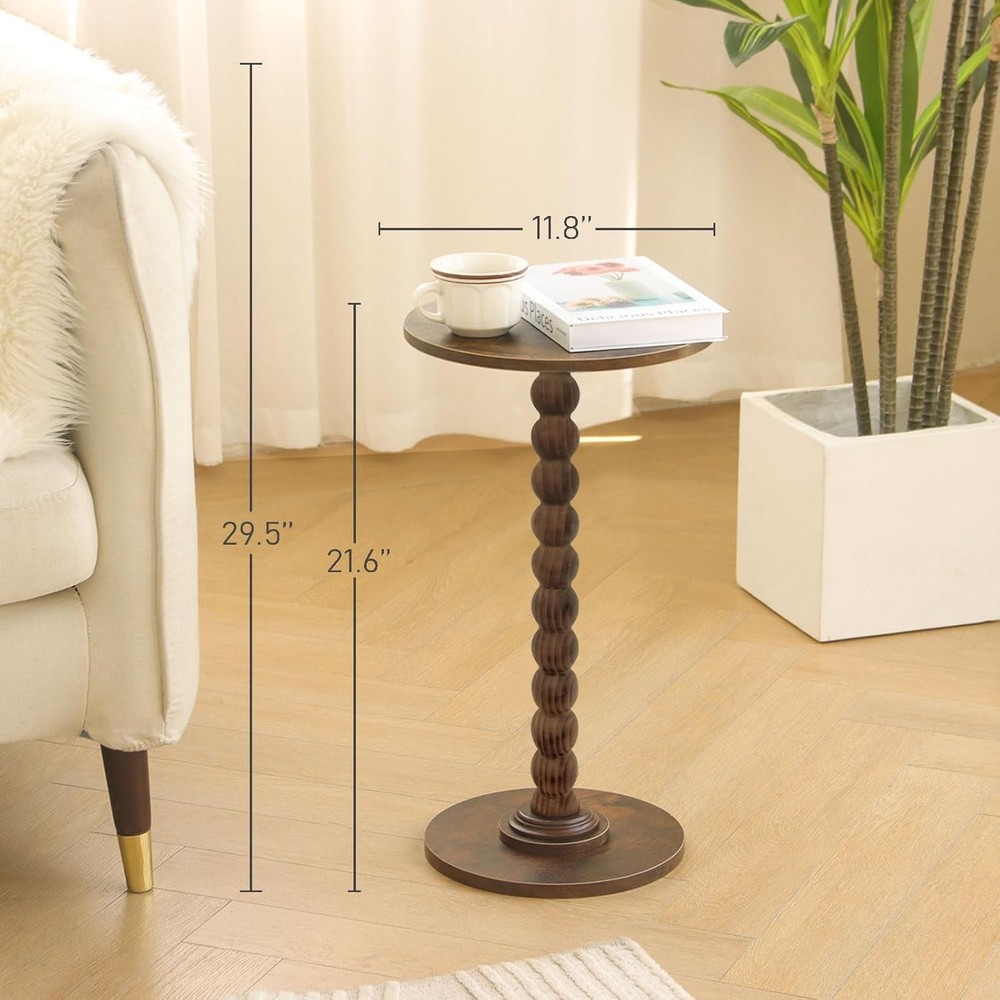Modern Accent Nightstand Round Side Table Small Drink Table for Small Spaces