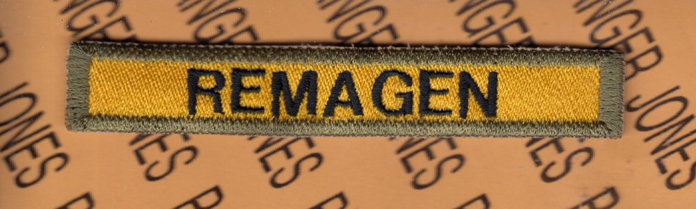 9th Armored Division REMAGEN Armor Tank 4" tab patch c/e