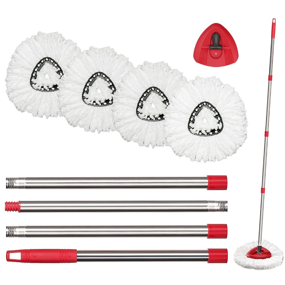 O-Cedar Spin Mop Replacement Head Set with Base and 30" to 58" Handle, Combo ...