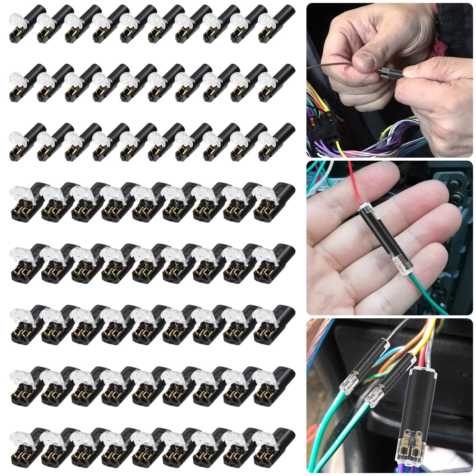 80 PCS Plug-In Quick Wire Connectors, Reusable Clamp Terminal Blocks for Cables