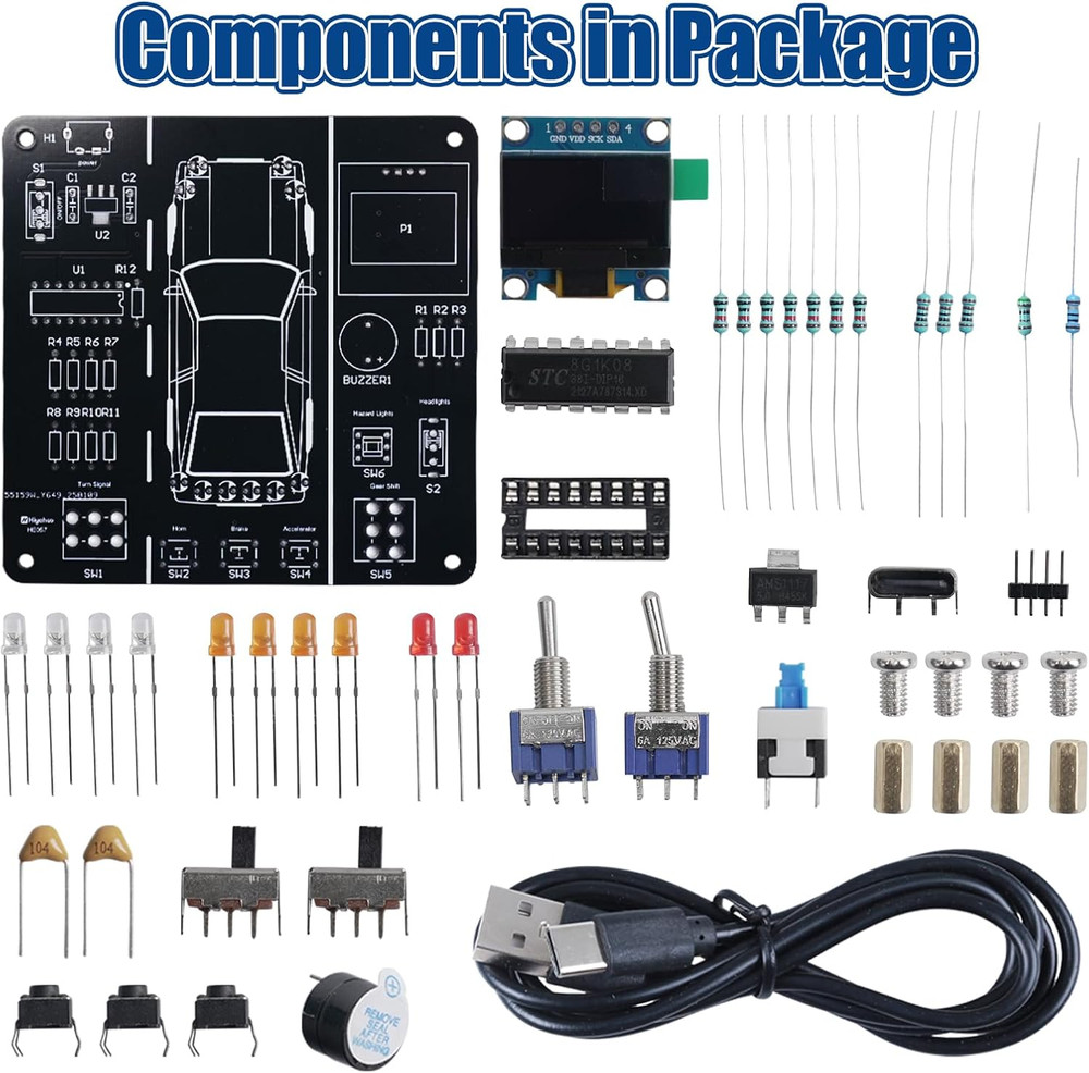 MIOYOOW DIY Car Driving Simulation Soldering Practice Kit, Electronics Project C