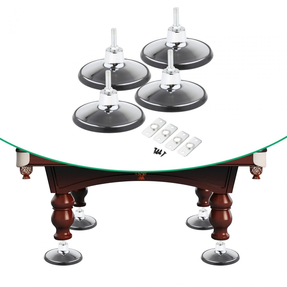 4Pcs Billiard Pool Table Leg Levelers Enhanced Stability Leveling Feets Adjus...